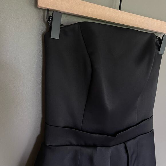 Camilla and Marc Gamer Jumpsuit Romper Sz 4 Black Satin Sleeveless Menswear Chic - Picture 9 of 16